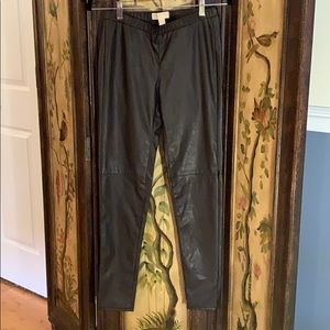 Michael Kors Brown Faux Leather leggings